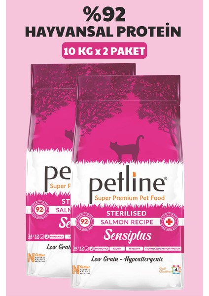 Kısırlaştırılmış Somonlu Yetişkin Kedi Maması 20KG ( 2 x 10Kg ) - SENSIPLUS