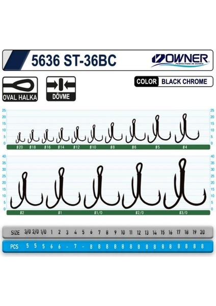 5636 St-36 Black Chrome Çarpma Iğne 1/0