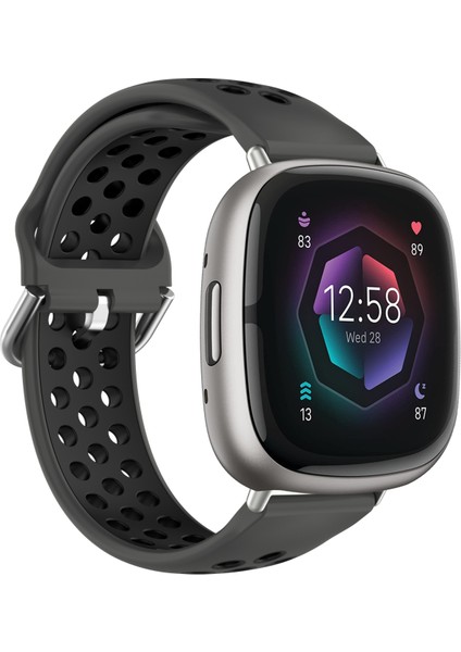Fit Sense Için Iki Renkli Silikon Saat Bandı Fitbit Sense Için (Yurt Dışından)