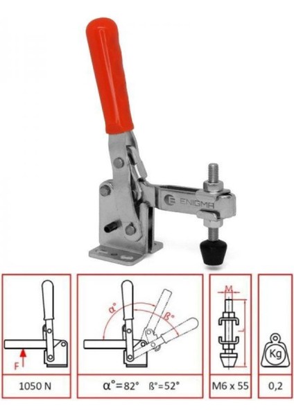 Yatay Taban Clamp Dikey Bağlantı Elemanı 1102 Y