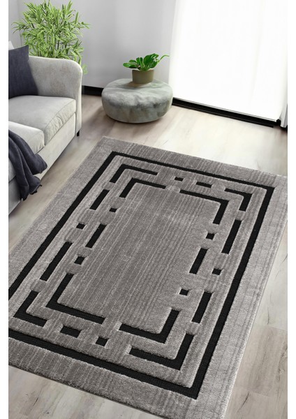 Comfort Modern Yumuşak Konforlu Halı ve Yolluk 125B Siyah Gri