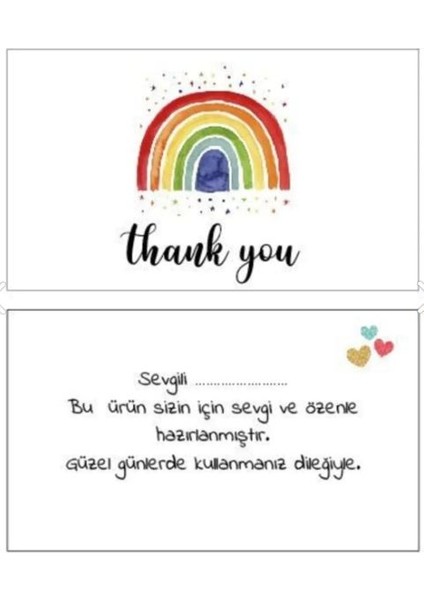 Teşekkür Kartı Renkli Gökkuşağı
