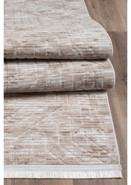 Kaymaz Taban Yıkanabilir Modern Salon Mutfak Oturma Odası Çocuk Odası Halısı 5015 Vizon fırsatları