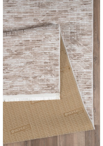 Kaymaz Taban Yıkanabilir Modern Salon Mutfak Oturma Odası Çocuk Odası Halısı 5015 Vizon indirimleri