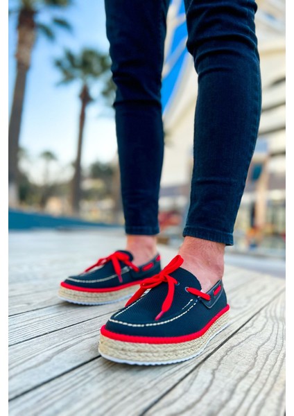 CH311 Espadril Erkek Ayakkabı Sıyah - Kırmızı