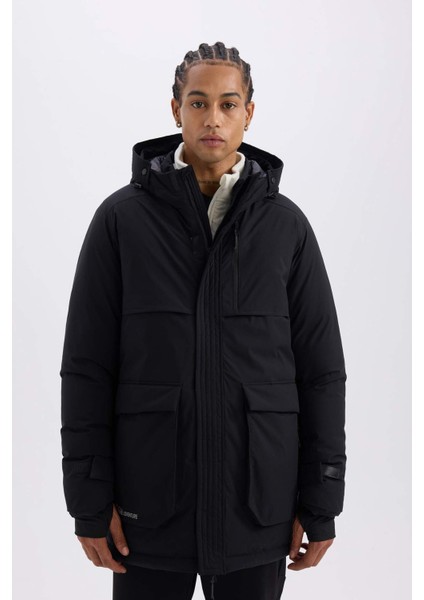 Fit Su İtici Regular Fit Kapüşonlu Su Geçirmez Parka C6065AX24WN