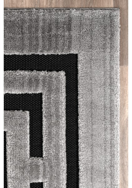 Comfort Modern Yumuşak Konforlu Halı ve Yolluk 125B Siyah Gri