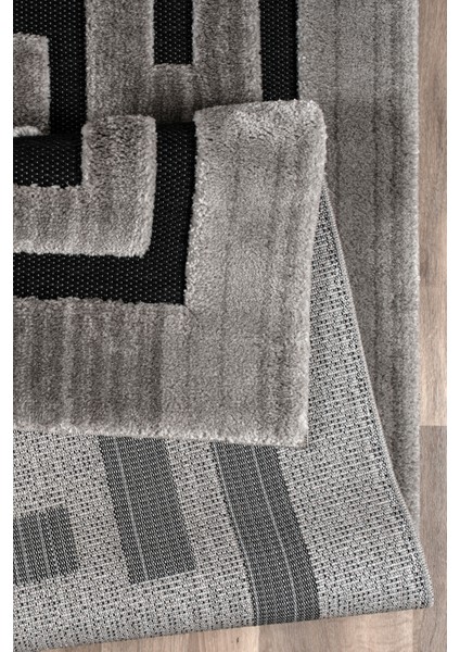 Comfort Modern Yumuşak Konforlu Halı ve Yolluk 125B Siyah Gri