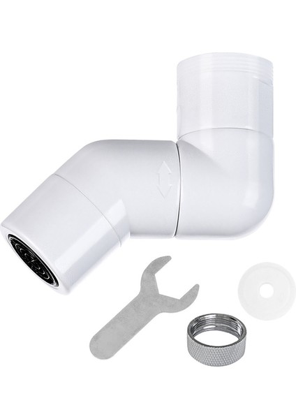 Beyaz Set Stili Evrensel Sıçrama Filtreli Musluk 720 Derece Yönlendirilebilir Dönüş Musluk Uzatma Vanası Banyo Mutfak Duş Lavabo Musluk (Yurt Dışından)