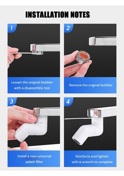 Beyaz Set Stili Evrensel Sıçrama Filtreli Musluk 720 Derece Yönlendirilebilir Dönüş Musluk Uzatma Vanası Banyo Mutfak Duş Lavabo Musluk (Yurt Dışından) fırsatları