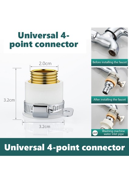 Erkek Iplik Stili Evrensel 4 Nokta Bağlantı Lavabo Köpük Uzatma Hortumu 360° Dönebilen Esnek Musluk Bağlantısı Banyo Ürünleri (Yurt Dışından) fiyatları