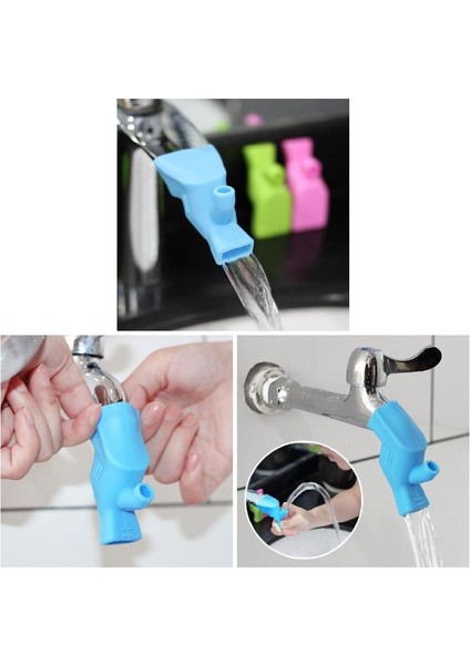 Pembe Tarzı Çocuklar Için Silikon Su Musluğu Lavabo Uzatıcı El Yıkama Aa (Yurt Dışından) fırsatları