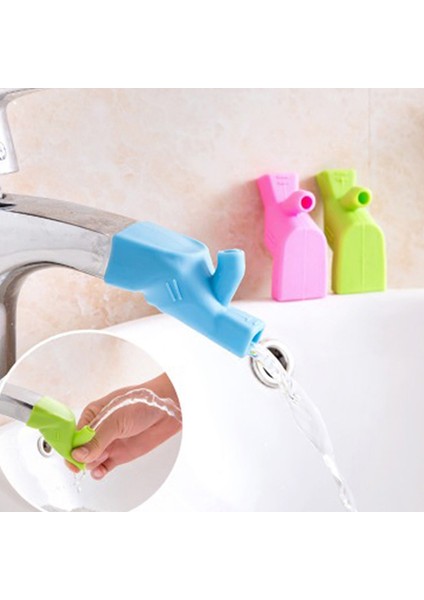 Pembe Tarzı Yeni Silikon Lavabo Uzatma Çocuklar Su Musluğu El Yıkama Banyo Aksesuarı Mutfak Aracı (Yurt Dışından) fırsatları