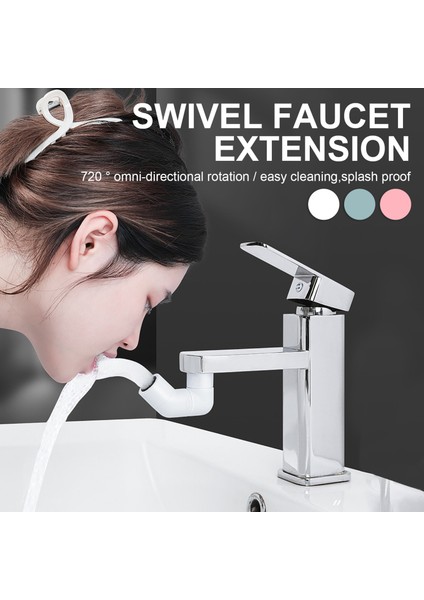 Beyaz Stil Evrensel Sıçrama Filtre Musluk 720 Derece Omnidirectional Döner Musluk Uzatıcı Su Geçirmez Banyo Mutfak Duş Lavabo Musluk (Yurt Dışından) fırsatları