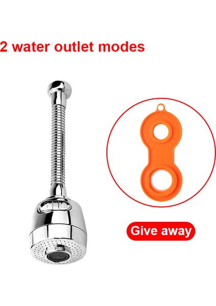 2(2 Mod) Stili Yazın 2 Modlu Musluk Tasarruflu Filtre Yüksek Basınçlı Püskürtme Başlığı 360 Derece Dönebilen Esnek Aerator Difüzör Vanası (Yurt Dışından)