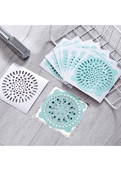Mavi Stil 10 Parça Saç Tutucu Mutfak Banyo Duş Lavabo Gider Kapağı Tek Kullanımlık Ağ Sticker Saç Filtresi Lavabo Süzgeci Banyo Araçları (Yurt Dışından) modelleri