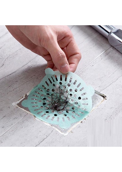 Mavi Stil 10 Parça Saç Tutucu Mutfak Banyo Duş Lavabo Gider Kapağı Tek Kullanımlık Ağ Sticker Saç Filtresi Lavabo Süzgeci Banyo Araçları (Yurt Dışından) fırsatları