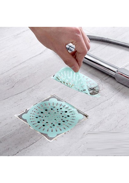 Mavi Stil 10 Parça Saç Tutucu Mutfak Banyo Duş Lavabo Gider Kapağı Tek Kullanımlık Ağ Sticker Saç Filtresi Lavabo Süzgeci Banyo Araçları (Yurt Dışından) indirimleri