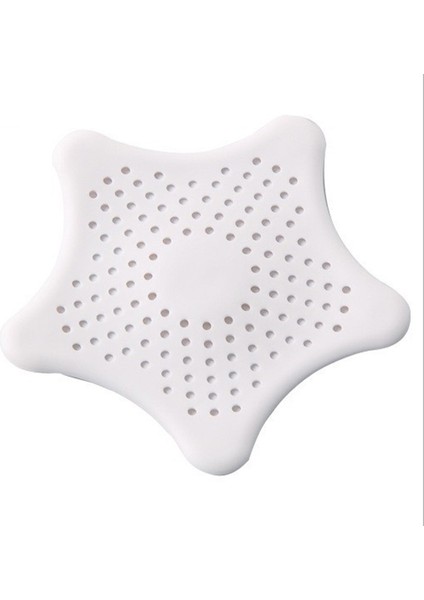 Beyaz Stil Yıldız Şekilli Lavabo Atık Artıkları Süzgeçi Filtre Banyo Kanalı Takılı Yıkanabilir Silikon Saç Tutucu Çok (Yurt Dışından)