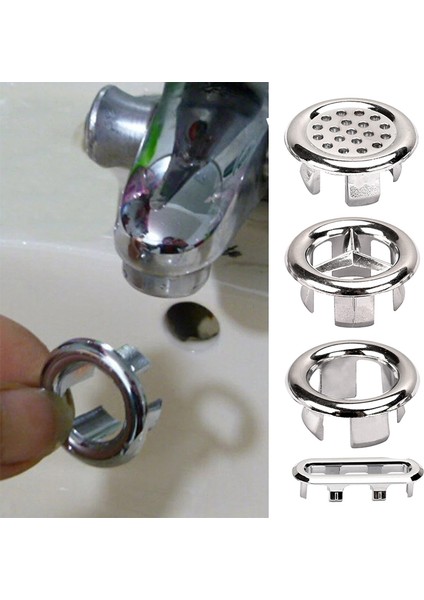 Bir Stil 3 Parça 3 Stiller Banyo Lavabo Yuvarlak Halka Taşma Yedek Kapak Plastik Gümüş Kaplamalı Düzenleyici Trim Banyo Seramik Lavabo Taşma Ev Aletleri (Yurt Dışından)