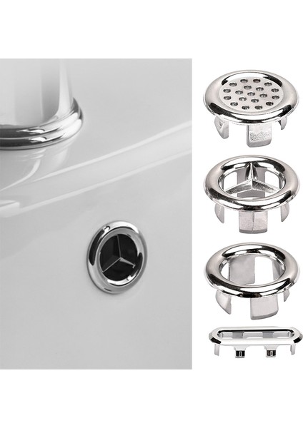 Bir Stil 2 Adet Banyo Lavabo Yuvarlak Halka Taşma Yedek Kapağı Plastik Altın Kaplamalı Tertemiz Aksesuarlar (Yurt Dışından) fırsatları