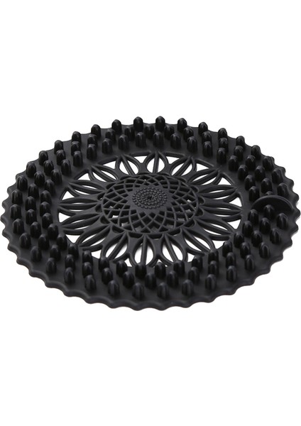 Siyah Stil Saç Tutucu Zemin Süzgeci Mat Silikon Duş Kanal Kapağı Lavabo Süzgeci Filtre Banyo ve Mutfak Için (Yurt Dışından)