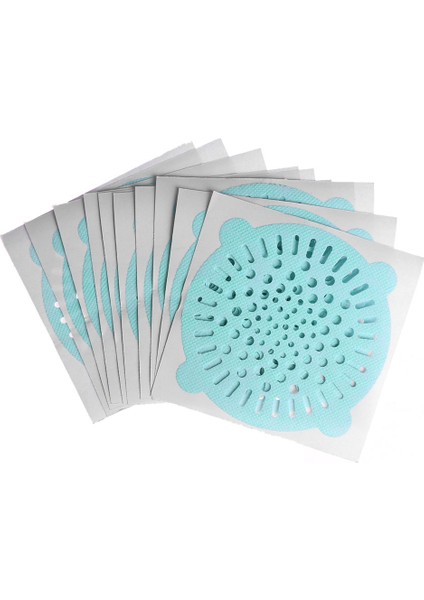 Pembe Tarzı 10 Adet Tek Kullanımlık Banyo Mutfak Zemin Gider Sticker Saç Filtresi Atık Lavabo Süzgeci Non-Dokuma Kumaş Temizlik Kağıdı (Yurt Dışından)