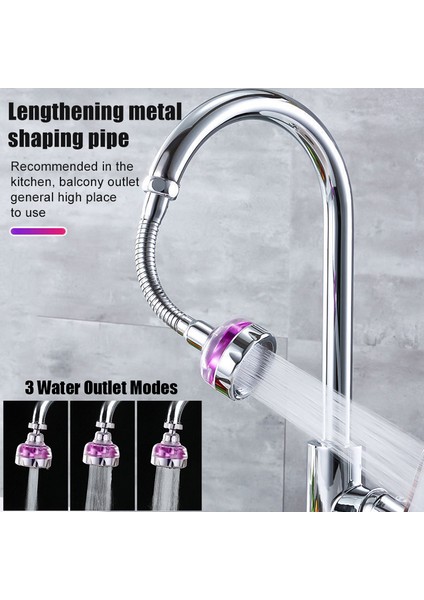 Kısa Tip-Mavi Tarzı 360 Derece Dönebilen Turbo Şarjlı Musluk Uzatma Başlığı 3 Modlu Sıçrama Geçirmez Evrensel Mutfak Basınçlı Musluk Duş Başlığı (Yurt Dışından) fiyatları