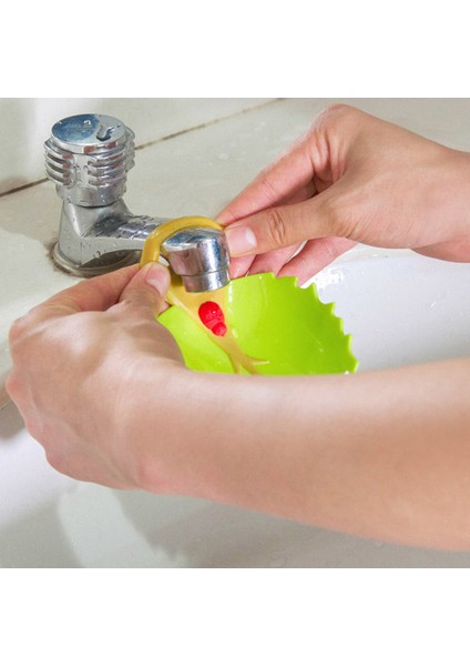 02 Bir Stil Gösterisi Olarak Yaratıcı Çizgi Film Çocuk Musluk Uzatma El Yıkama Yardımcı Yaprak Lavabo Taşınabilir Banyo Küvet Mavi Kahverengi Yaprak Damarları (Yurt Dışından)