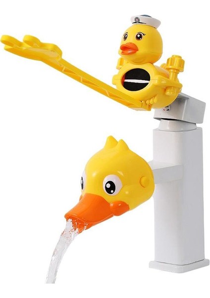 Sarı Stil Çocuklar Için Banyo Musluğu Kolu ve Nozül Uzatıcısı Sprey Geçirmez Uzatma Bataryası Karikatür Silikon Kolu Uzatıcı Lavabo Kolu (Yurt Dışından)
