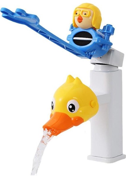 Sarı Stil Çocuklar Için Banyo Musluğu Kolu ve Nozül Uzatıcısı Sprey Geçirmez Uzatma Bataryası Karikatür Silikon Kolu Uzatıcı Lavabo Kolu (Yurt Dışından)