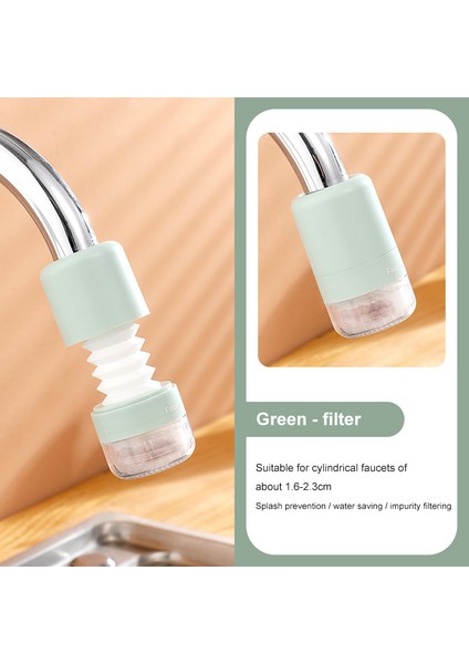 08-Yeşil Filtre Stili Yeni 360 Derece Ayarlanabilir Musluk Uzatıcı Duş Mutfak Su Musluğu Aksesuarı Su Musluğu Uzatma Filtre Banyo Aksesuarları (Yurt Dışından)