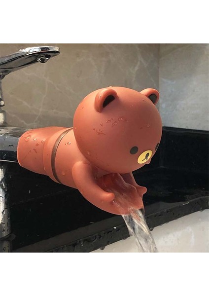 Ayı Stili Sevimli Hayvan Musluk Uzatma Aparatı Çocuklar El Yıkama Lavabo Su Musluk Uzatma Sıçrama Geçirmez Ağız Uzantısı Çocuk Banyo Oyuncakları (Yurt Dışından)