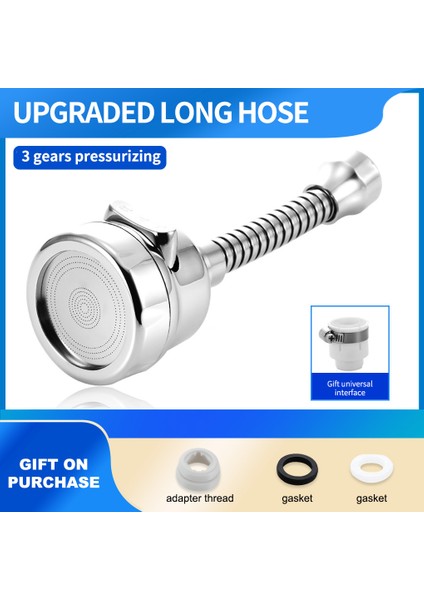 8(3 Mod) Stili Yazın 3 Modlu Tasarruflu Musluk Aerator Filtre Yüksek Basınçlı Püskürtme Başlığı 360 Derece Dönebilen Esnek Aerator Difüzörü (Yurt Dışından)