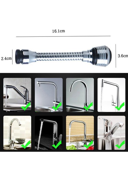 Bir Stil Mutfak Banyo Aksesuarları Için 360° Dönebilen Musluk Uzatma Aparatı (Yurt Dışından)