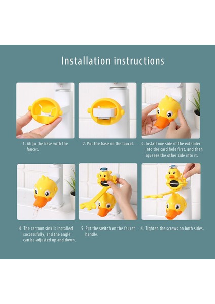 B Tarzı Karikatür Ördek Şekilli Musluk Uzatıcı Tpe Silikon Uzatma Musluk Lavabo Su Sıçramasını Önleyici Uzunluğu Uzatma Ince Su Yönlendirici (Yurt Dışından) indirimleri