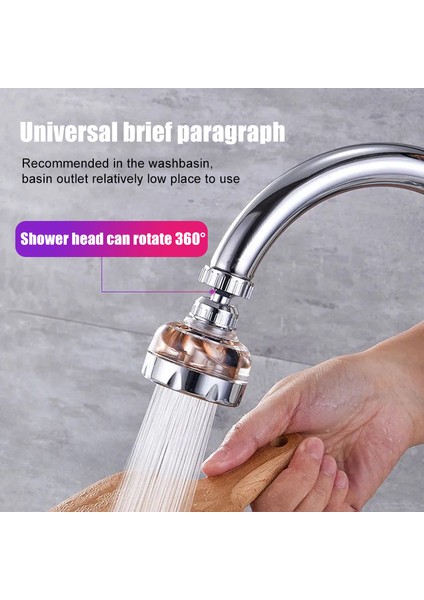 Uzun Tip-Sarı Tarzı 360 Derece Dönebilen Turbo Şarjlı Musluk Uzatma Başlığı 3 Modlu Sıçrama Geçirmez Evrensel Mutfak Basınçlı Musluk Duş Başlığı (Yurt Dışından) modelleri