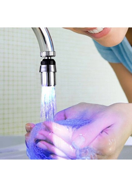 Tek Mavi Stil Yeni LED Su Musluğu Işık 7 Renk Değiştirme Duş Aparatı Mutfak Musluğu Sıçrama Filtresi Adaptörü Banyo Aksesuarları (Yurt Dışından) modelleri