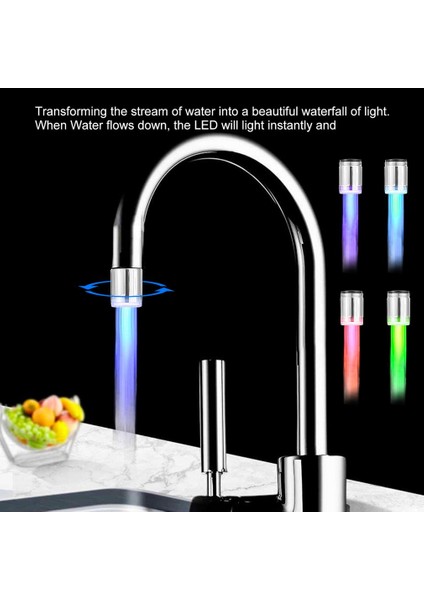 Sıcaklık 3 Renk Stili Mutfak Banyo Lavabo Bataryası Sensörlü Renkli Işık Musluk Başlığı- Türkiye'de E-Ticaret Başlığı (Yurt Dışından) fiyatları