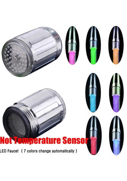 Sıcaklık 3 Renk Stili Mutfak Banyo Lavabo Bataryası Sensörlü Renkli Işık Musluk Başlığı- Türkiye'de E-Ticaret Başlığı (Yurt Dışından) fırsatları