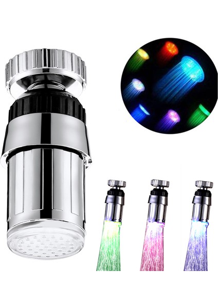 Tek Yeşil Stil Yeni LED Su Musluğu Işık 7 Renk Değiştirme Duş Aparatı Mutfak Musluğu Sıçrama Filtresi Adaptörü Banyo Aksesuarları (Yurt Dışından) fiyatları
