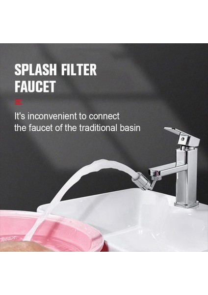 Bir Stil Evrensel Sıçrama Filtre Musluk 720° Dönebilen Su Çıkışı Musluk Uzantısı Köpüklü Püskürtücü Mutfak Banyo Lavabo Aksesuarları (Yurt Dışından) modelleri