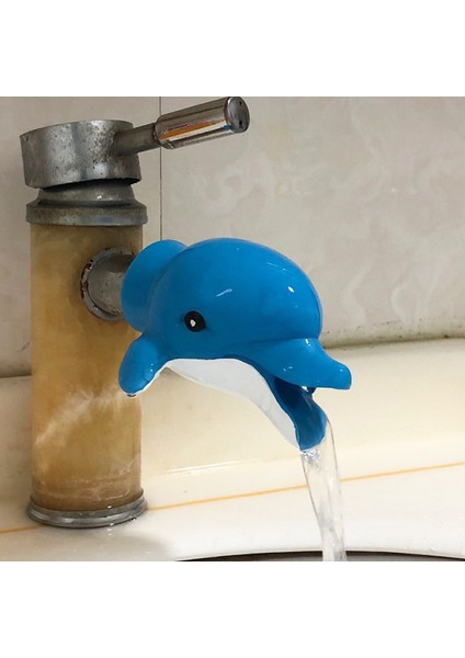 Yunus Stili Sevimli Hayvan Musluk Uzatma Aparatı Çocuklar El Yıkama Lavabo Su Musluk Uzatma Sıçrama Geçirmez Ağız Uzantısı Çocuk Banyo Oyuncakları (Yurt Dışından)