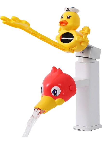 G Tarzı Karikatür Ördek Şekilli Musluk Uzatma Kiti Silikon Bebek El Yıkama Musluk Uzantısı Sıçrama Geçirmez Su Boru Banyo Aksesuarları (Yurt Dışından)