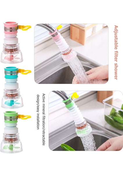 Pembe Tarzı Sıçrama Geçirmez Su Filtresi Güçlendirici Duş Mutfak Aksesuarı Ayarlanabilir Esnek Mutfak Musluğu Uzatıcısı (Yurt Dışından) fiyatları