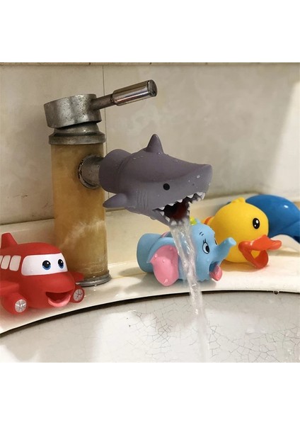 Köpekbalığı Stili Hayvan Figürlü Sıçramaya Dayanıklı Musluk Uzatma Aparatı Çocuklar Banyo Oyuncakları El Yıkama Musluğu Uzantısı (Yurt Dışından) indirimleri