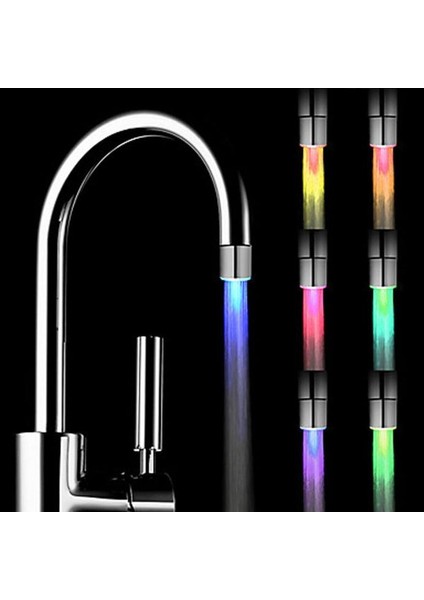 3 Renk Stili 7 Renk Değişimli LED Musluk Sıcaklık Sensörü Işık Duş Başlığı Su Banyo Ev Banyo Parlama Mutfak Romantik Tap Aeratör Araçları - E-Ticaret Başlığı (Yurt Dışından)
