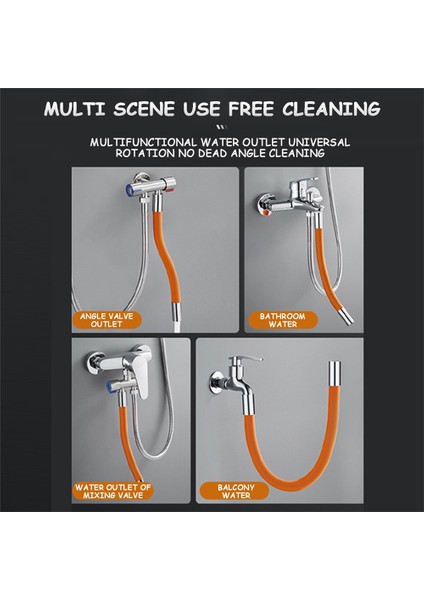 Sarı Stil 50CM 50CM Duş Aksesuarları El Duşu Hortumu Başlığı Musluk 360° Döner Pirinç Bağlantı Parçası Silikon Anti-Donma Musluk Uzatıcı (Yurt Dışından) fırsatları