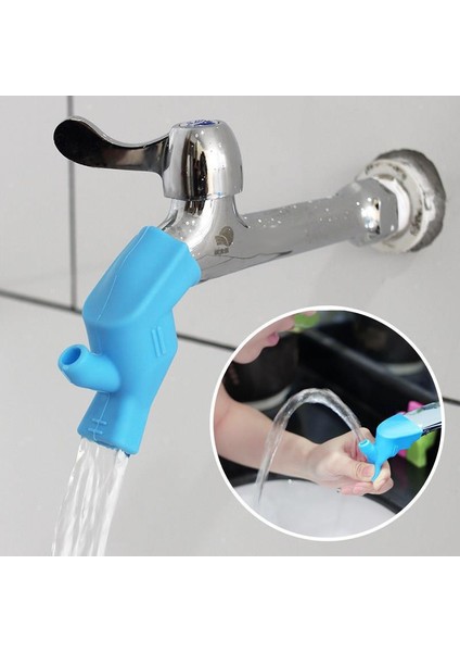 Mavi Stil Mutfak Banyo Lavabo Için Esnek Ayarlanabilir Musluk Uzatıcı Silikon Malzeme Musluk Memesi Uzatıcı Mutfak Aksesuarları (Yurt Dışından)