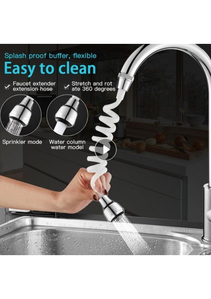 Musluk Genişletici Tarzı Mutfak Bataryası Uzatma Uzatma Dönebilen Uzun Hortum Çekilebilir Boru Su Musluğu Filtre Köpük Banyo Duş Bahar Spreyli - E-Ticaret Başlığı (Yurt Dışından) indirimleri